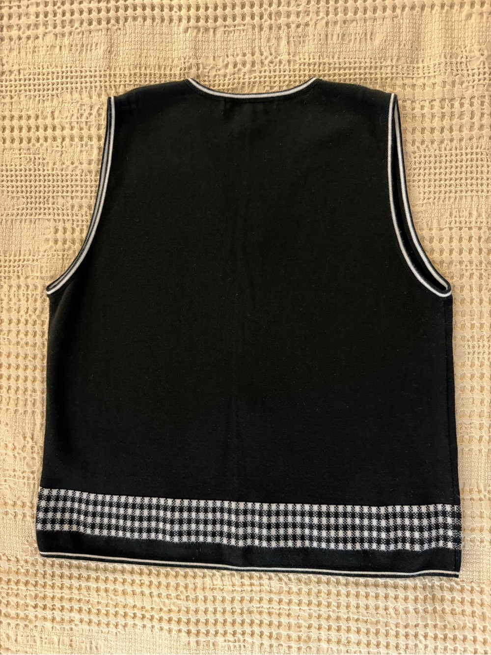 90s Vintage Black Vest Cottagecore - Picture 3 of 5